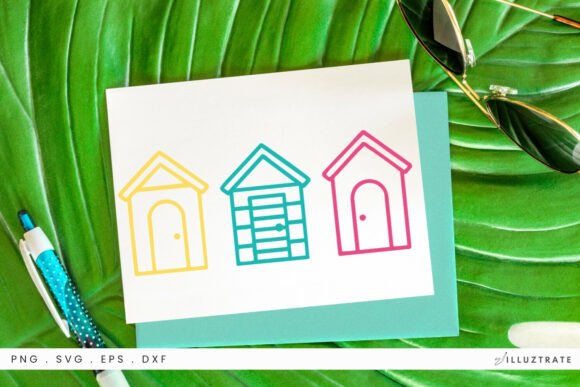 Beach Huts SVG Clipart Review
