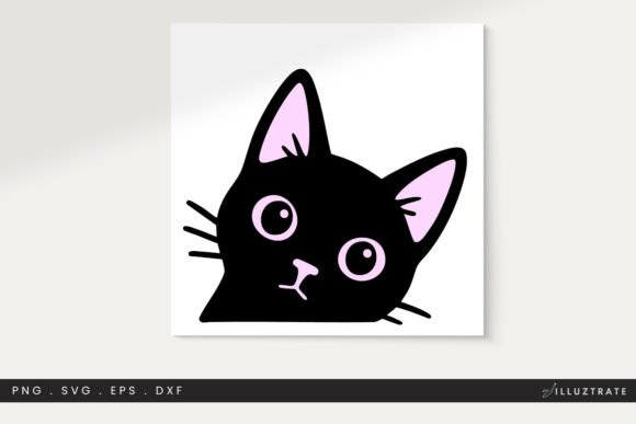 Cat Face Layered SVG Clipart
