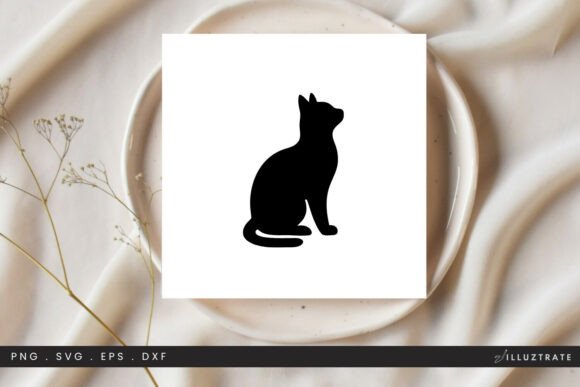 Cat Looking Up SVG Clipart