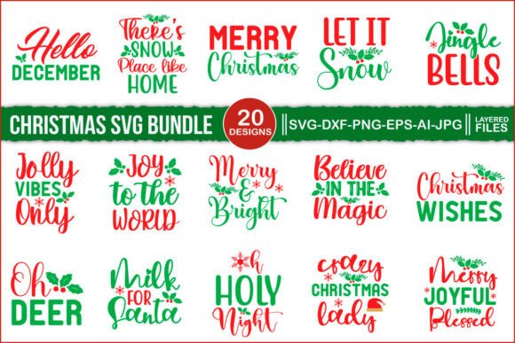 Christmas SVG Bundle, Christmas 20