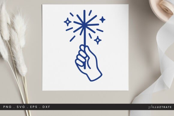 CrafHand Holding Sparkler SVG Clipart