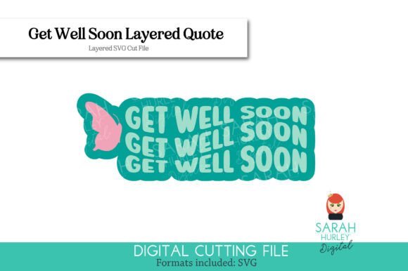 Get Well Soon Butterfly Retro Wavy Quote