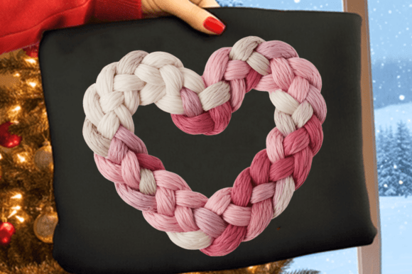 Knitted Heart SVG PNG, Crochet Valentine
