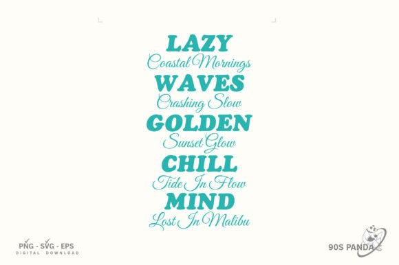 Lazy Wave Golden Chill Vibes Svg Png