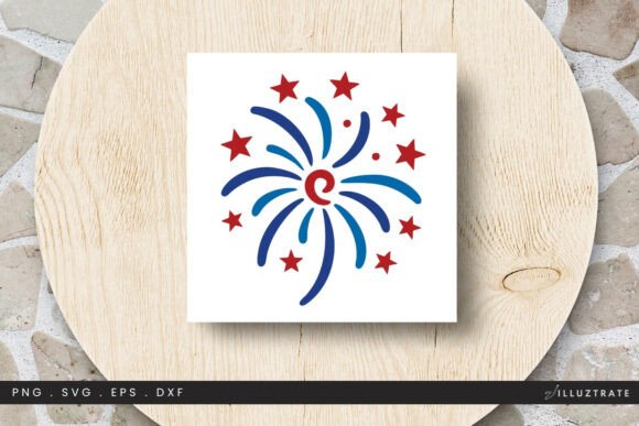 Patriotic Firework Burst SVG Clipart